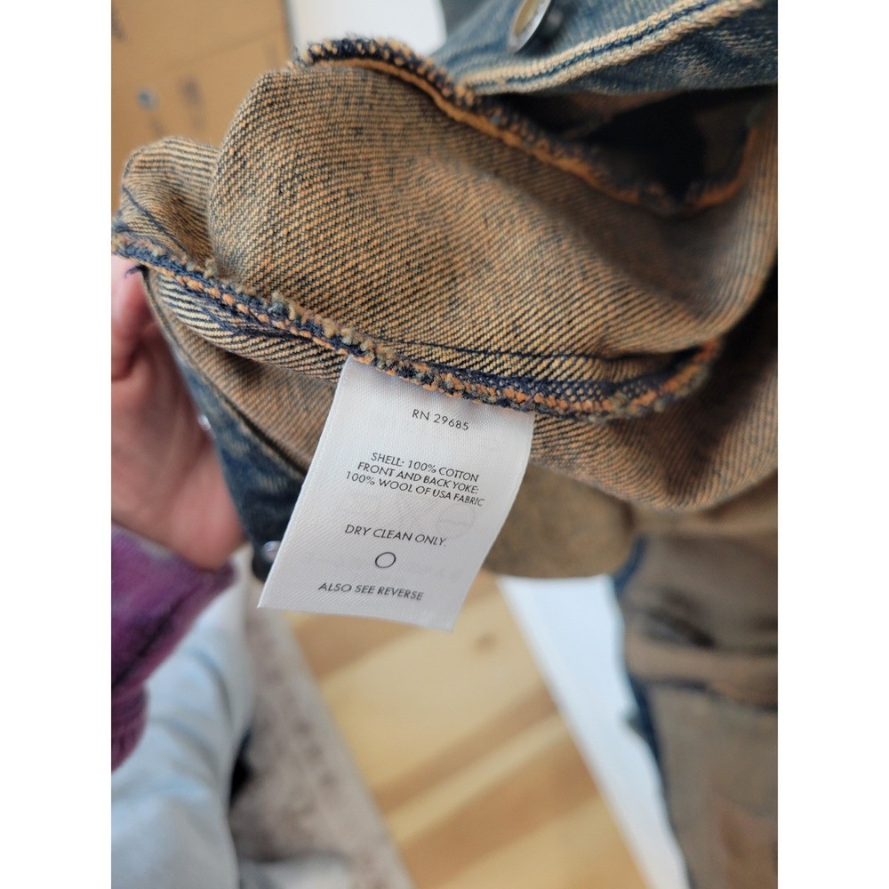Pendleton High Grade Western Wear Denim Jacket Chief Joseph Wool Yoke Men's S - Picture 14 of 16